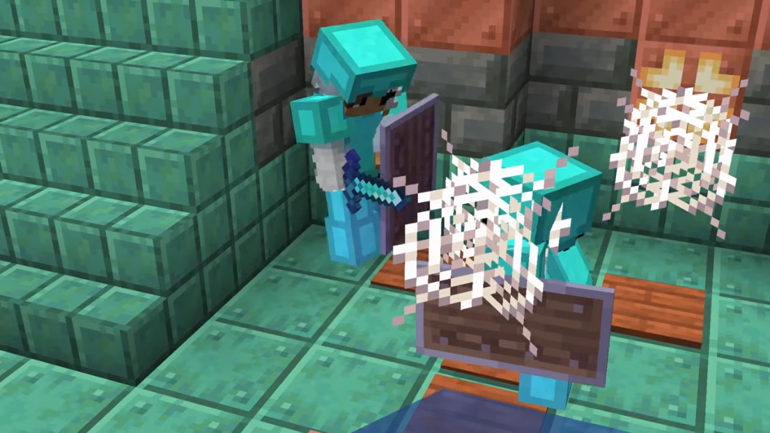 Minecraft KillAura combat in a trial chamber