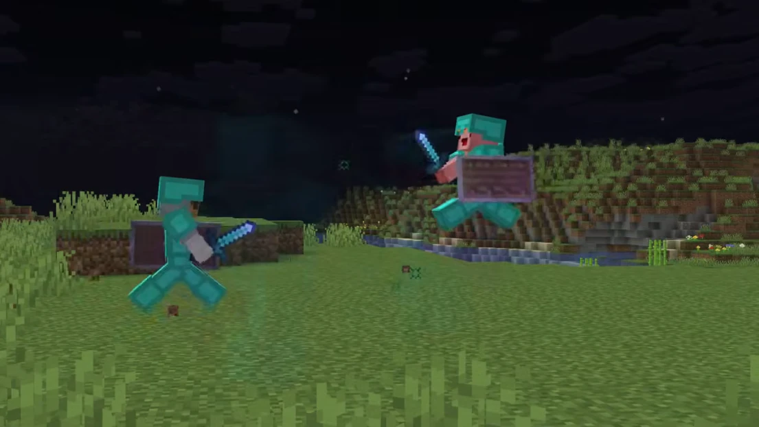 Minecraft Java PvP duel in diamond armor